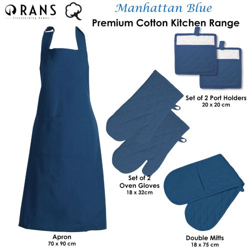 Manhattan Blue Premium Cotton Kitchen Range by Rans
