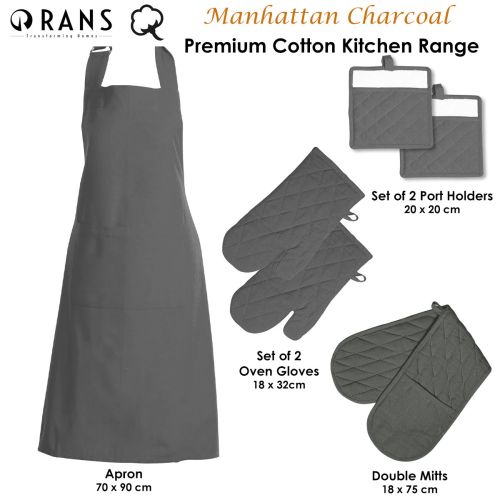Manhattan Charcoal Premium Cotton Kitchen Range by Rans