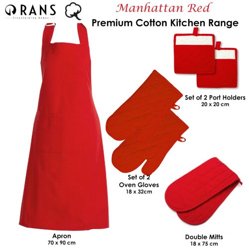 Manhattan Red Premium Cotton Kitchen Range by Rans