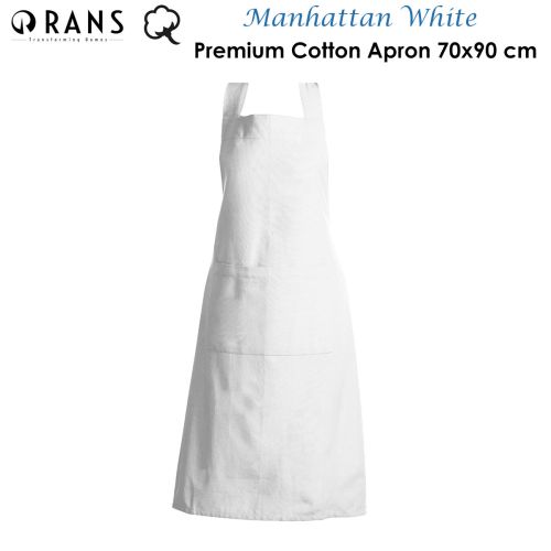 Manhattan White Premium Cotton Apron 70x90 cm by Rans
