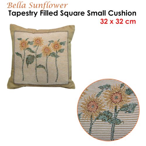 Bella Sunflower Tapestry Filled Cushion 32 x 32 cm by Rapee
