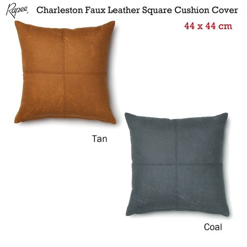 Charleston Faux Leather Cushion Cover 44 x 44 cm by Rapee