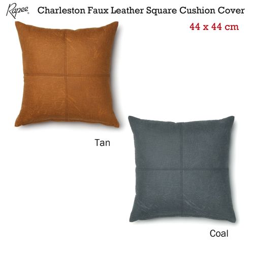 Tan faux leather cushion hot sale