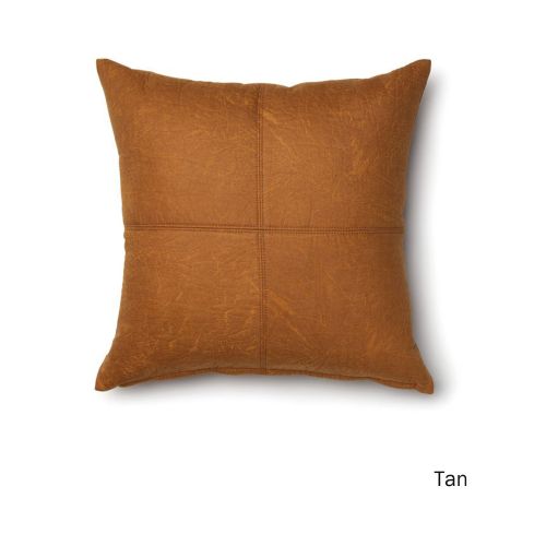 Tan faux sales leather cushion