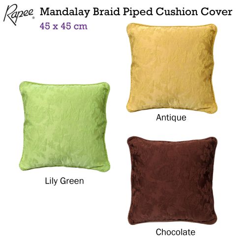 Mandalay Braid Piped Cushion Cover 45 x 45 cm by Rapee
