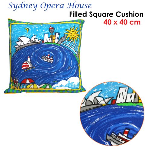 Sydney Opera House Filled Cushion 40 x 40 cm by Rapee
