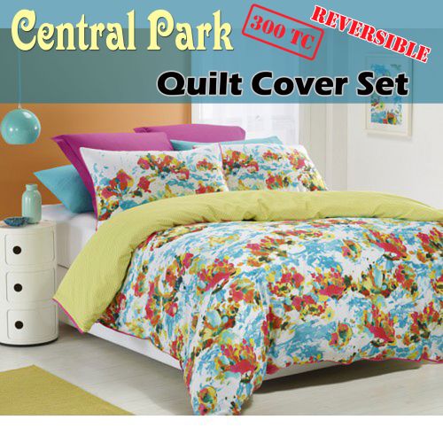 300TC Central Park Reversible Quilt Cover Set