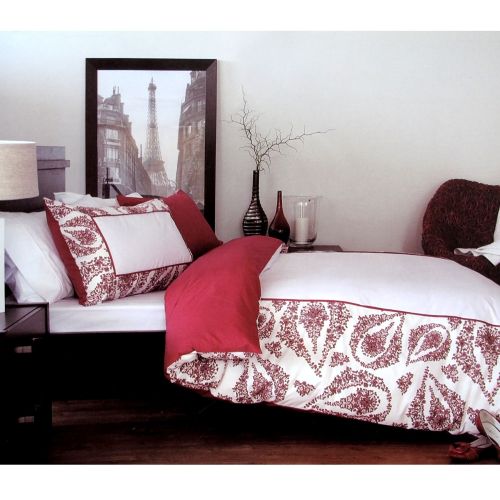 250TC 100% Cotton Antionette Red Quilt Cover Set by Retro Home