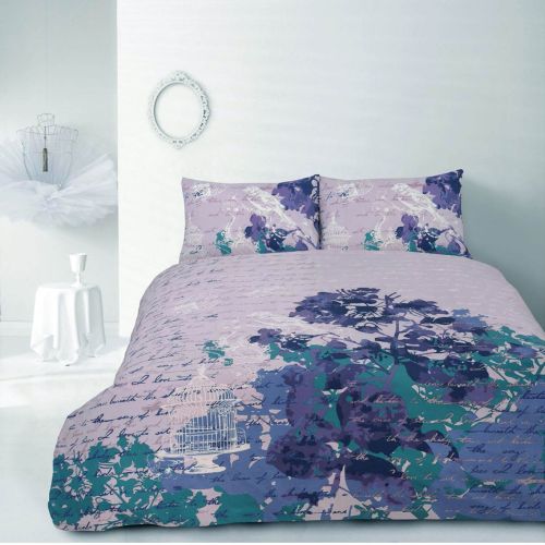 Lovebird Purple Quilt Cover Set by Retrohome