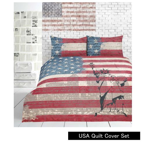 USA Red Quilt Cover Set by Retrohome