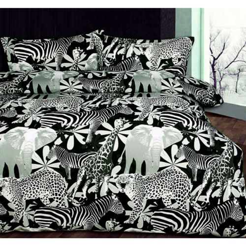 Jungle Black Quilt Cover Set by Bright Young Things