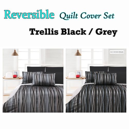 Trellis Reversible Quilt Cover Set by Accessorize