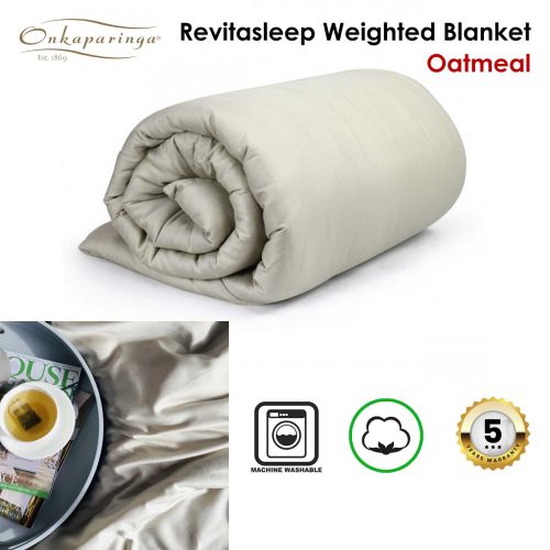 Revitasleep Weighted Blanket Oatmeal by Onkaparinga