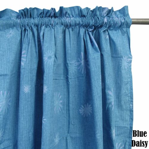 Pair of Rod Pocket Flower Curtains