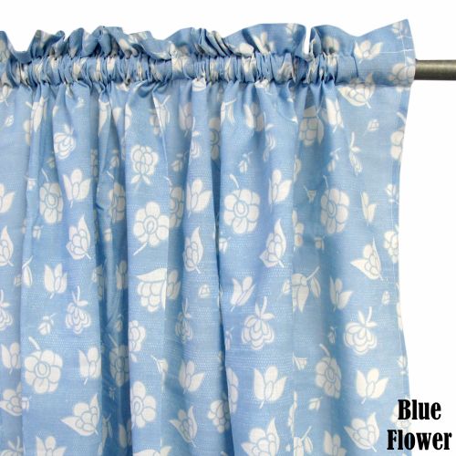 Pair of Rod Pocket Flower Curtains