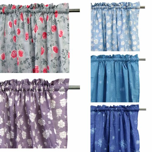 Pair of Rod Pocket Flower Curtains