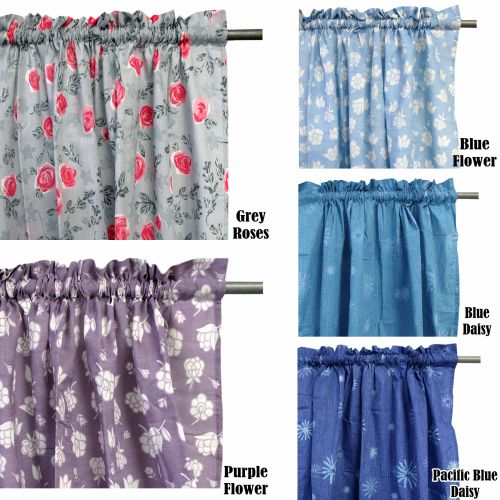 Pair of Rod Pocket Flower Curtains