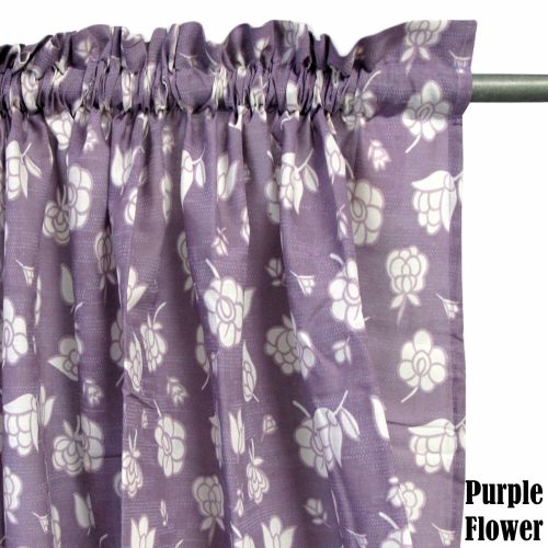 Pair of Rod Pocket Flower Curtains