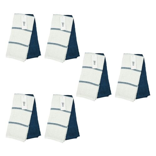 Set of 12 Rosa Navy Cotton Rich Terry Tea Towels