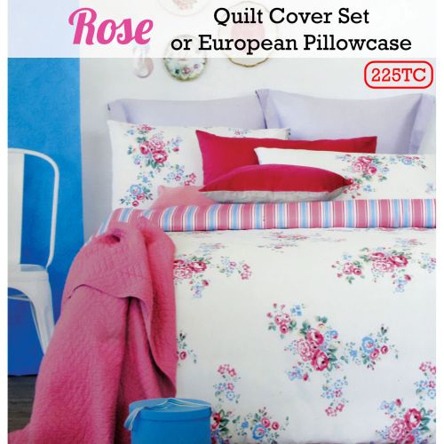 225TC Rose Pink Quilt Cover Set by Ardor