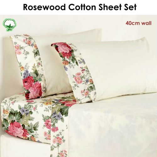 100% Cotton Rosewood Sheet Set 40cm Wall by Gainsborough