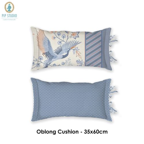 Royal Birds Blue Oblong Cushion by PIP Studio