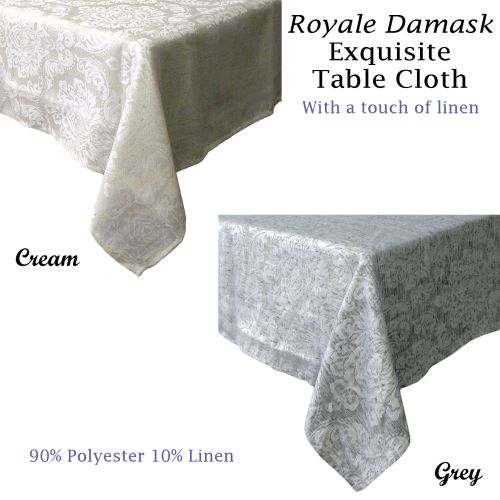 Royale Damask Jacquard Linen Polyester Table Cloth
