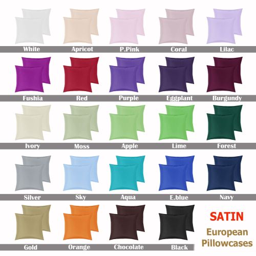 Satin European Pillowcases ( Pair ) by PepperMill