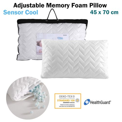 Adjustable Memory Foam Standard Pillow 45 x 70 cm by Sensor Cool