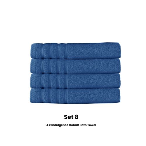 Bath Towel Set 4 Pce Indulgence Cobalt