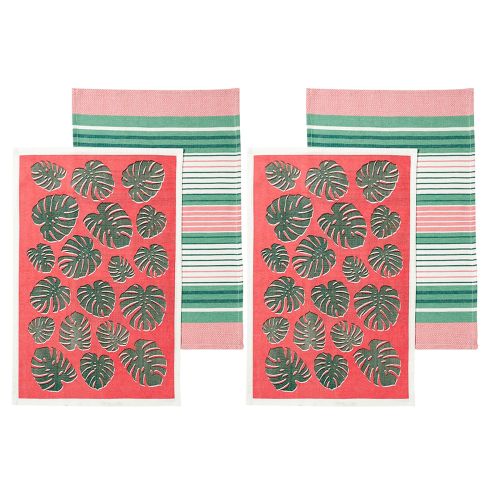 Set of 4 Bahamas 100% Cotton Tea Towels 45 x 70 cm by Ladelle