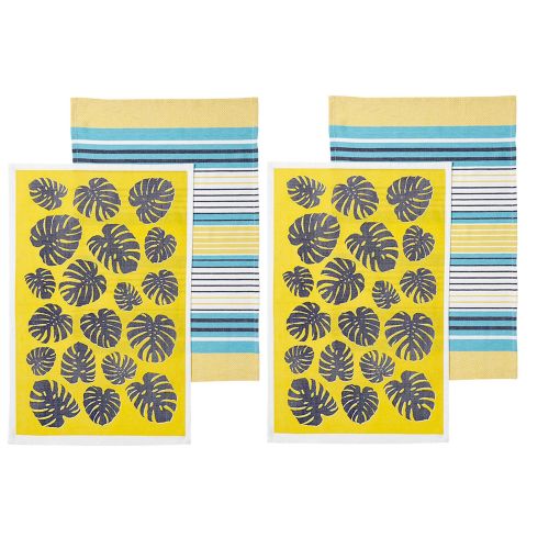 Set of 4 Bahamas 100% Cotton Tea Towels 45 x 70 cm by Ladelle