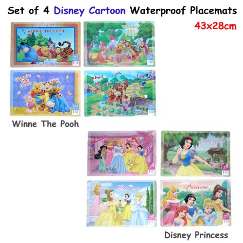 Set of 4 Disney Cartoon Waterproof Placemats 43 x 28 cm by Disney