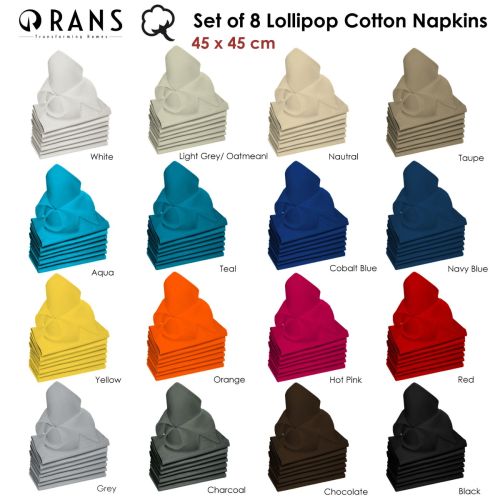 Set of 8 Lollipop Cotton Napkins 45 x 45 cm by Rans