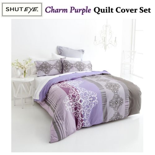 Charm Purple Quilt Cover Set by Shuteye