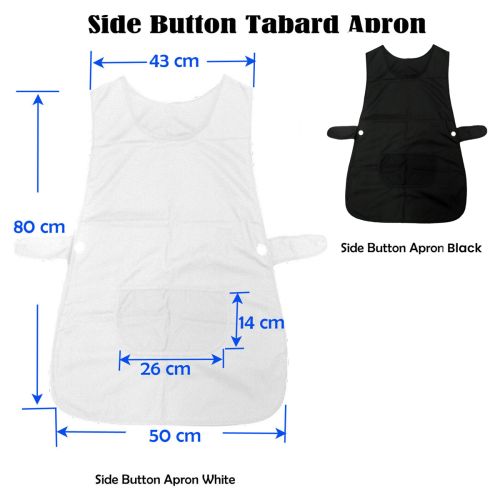 Ladies Women Side Button Tabard Apron 50x80 cm