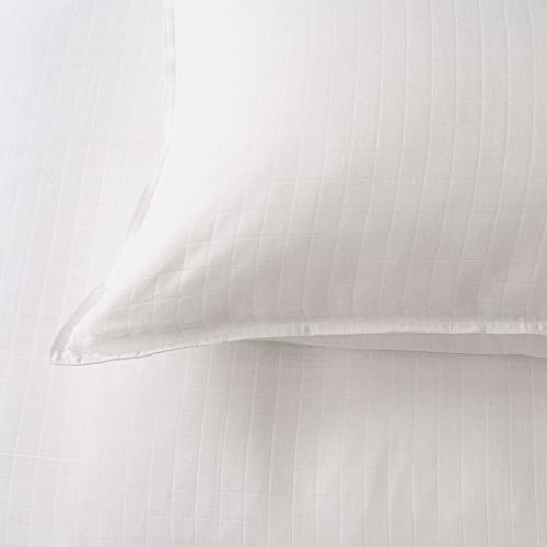 Cotton Blend Quilt Cover Set Squares White by Tontine