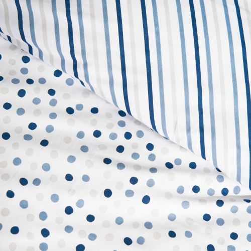 Blue Spot Reversible Polyester Cotton Quilt Cover Set by Minikins