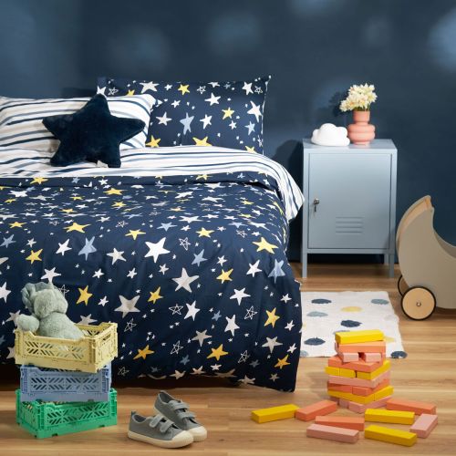 Starry Night Reversible Polyester Cotton Quilt Cover Set Double by Minikins
