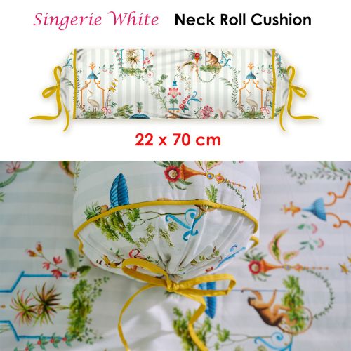 Singerie White Neck Roll Cushion 22x70 cm by PIP Studio