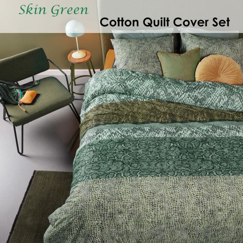 Skin Green Cotton Quilt Cover Set by Bedding House