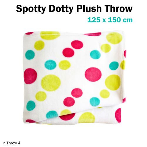 Spotty Dotty Plush Throw 125 x 150 cm