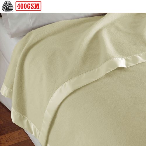 400GSM Luxury Wool Blanket Cream