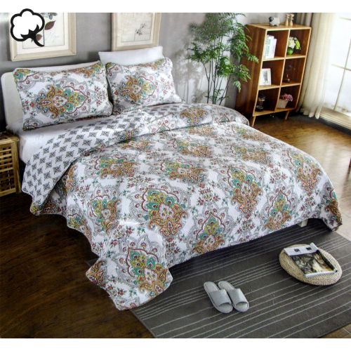 100% Cotton Lightly Quilted Coverlet Set Abigail Queen