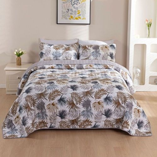 100% Cotton Lightly Quilted Coverlet Set Alexis Queen