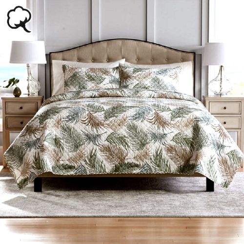 100% Cotton Lightly Quilted Coverlet Set Aurora Queen