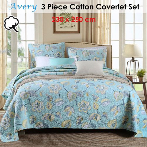 100% Cotton Lightly Quilted Coverlet Set Avery Queen