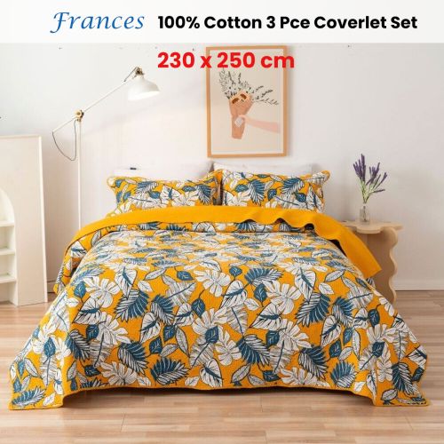 100% Cotton Lightly Quilted Coverlet Set Frances Queen