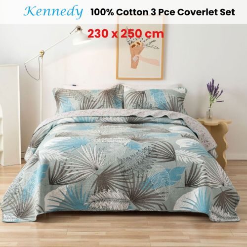 100% Cotton Lightly Quilted Coverlet Set Kennedy Queen