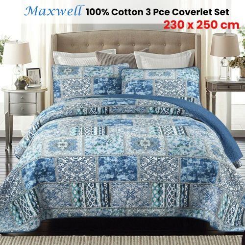 100% Cotton Lightly Quilted Coverlet Set Maxwell Queen